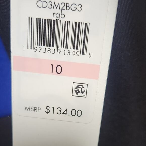 Calvin Klein Women's Blue and Black Colorblock Sheath Dress Size 10 NWT - Picture 8 of 10